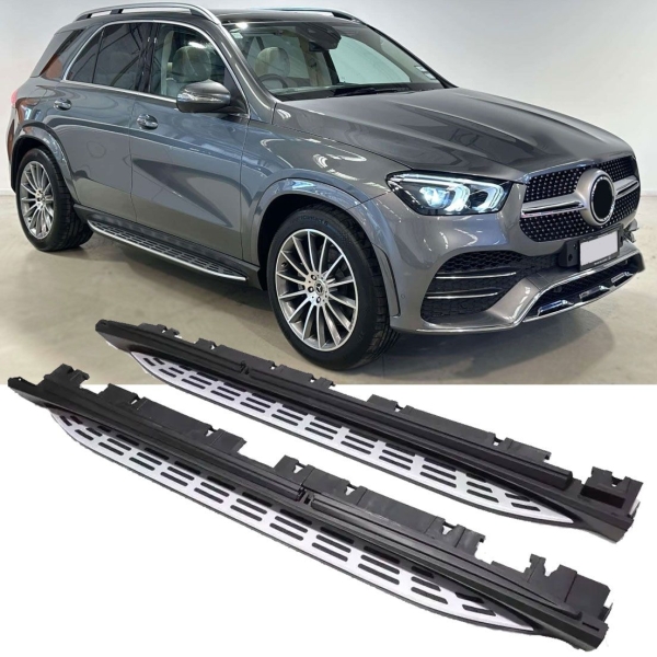 Alu Trittbretter mit Anti-Rutsch Noppen - Side Steps passt für Mercedes V167 GLE SUV